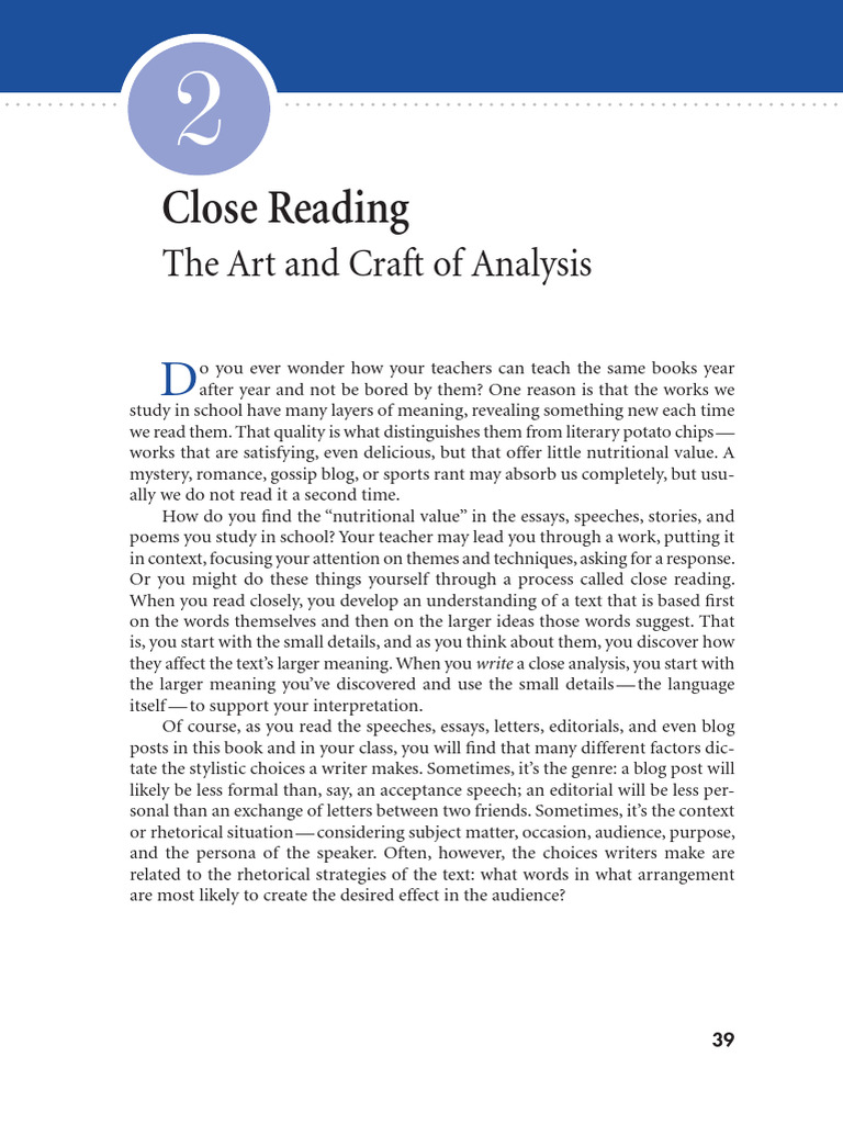 Close Reading Techniques for Literary Analysis | PDF