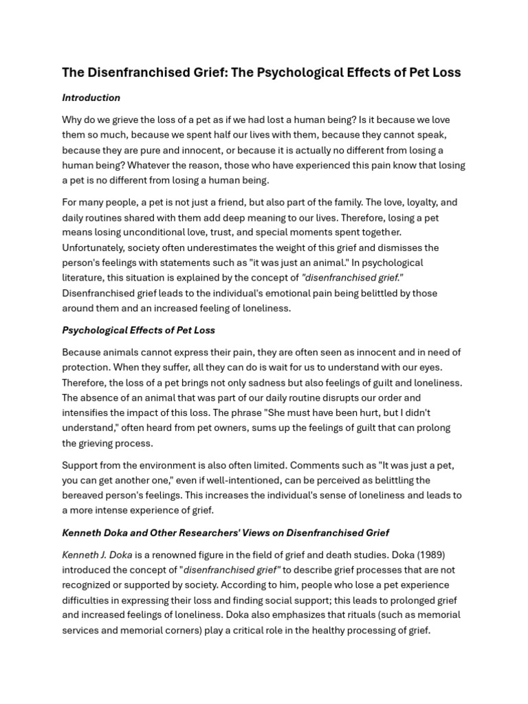 Gallery Detail: Understanding Pet Loss Grief Effects Pdf Grief