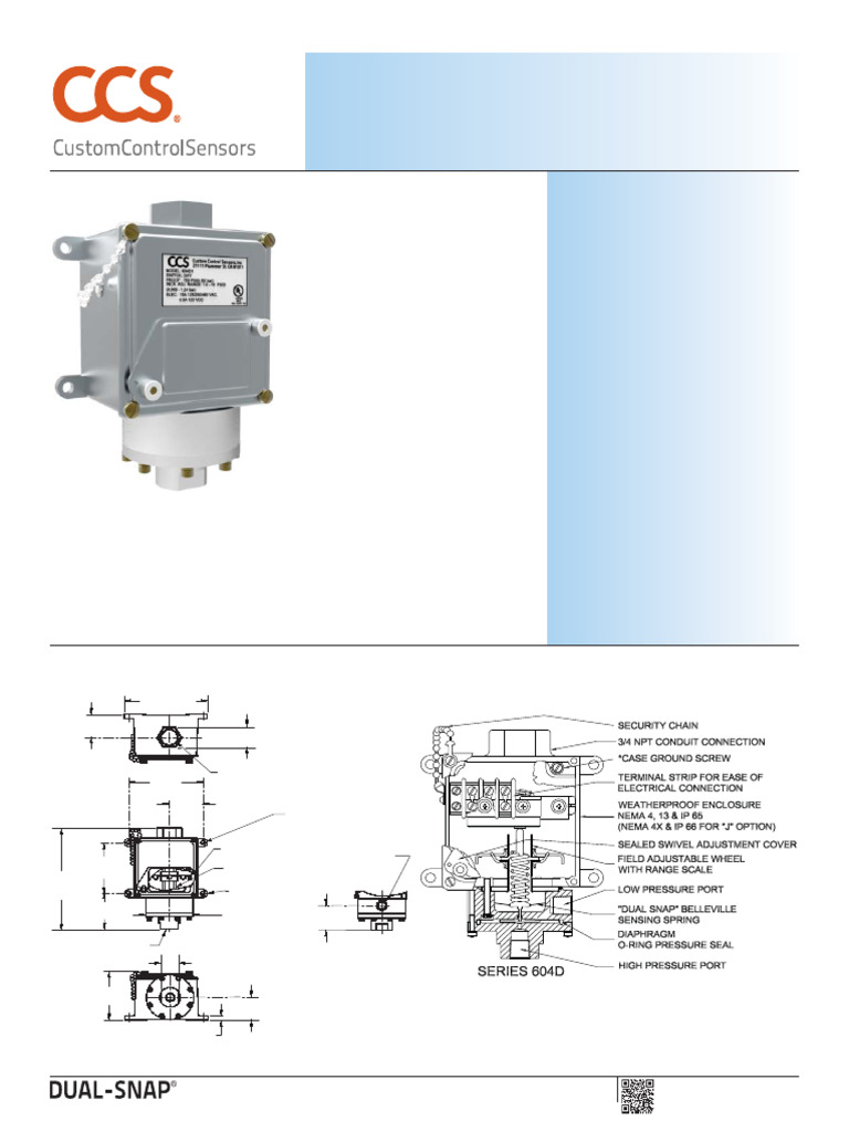 Adjustable Pressure Switch 604D* Overview | PDF | Switch | Alternating ...