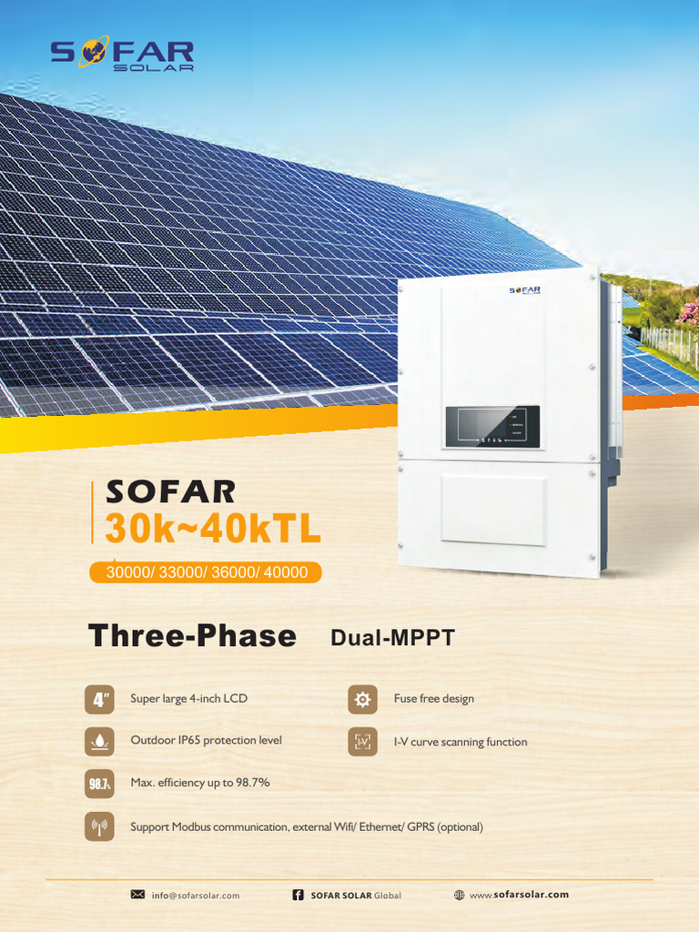 SOFAR Solar Inverter Specifications Guide | PDF | Power (Physics ...