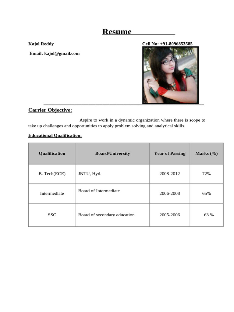 Kajol Reddy's Professional Resume | PDF