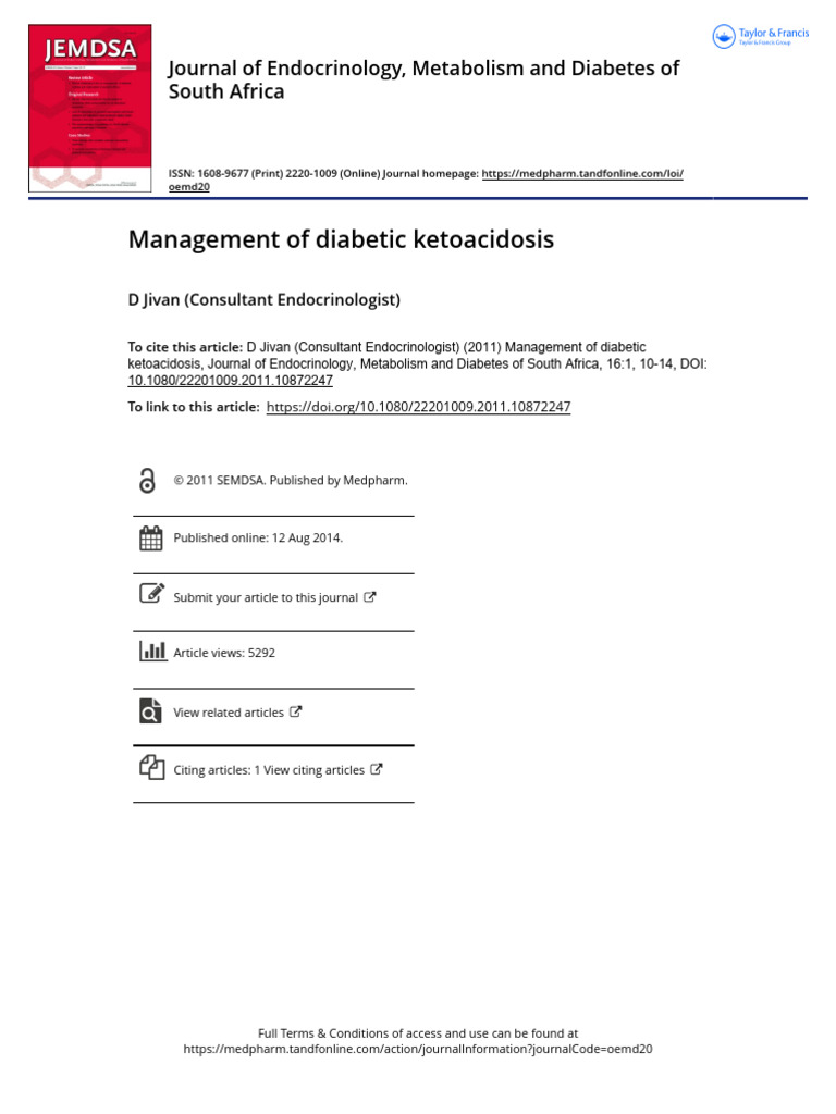Diabetic Ketoacidosis Management Guide | PDF | Human Diseases And ...