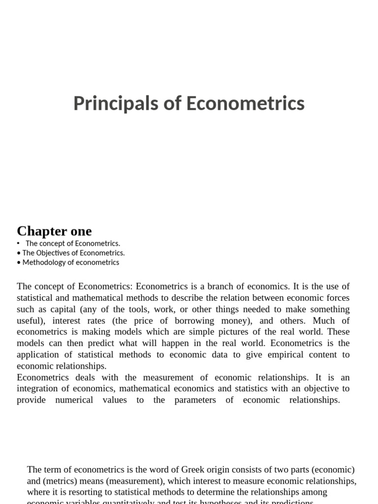 Introduction to Econometrics Concepts | PDF | Regression Analysis ...
