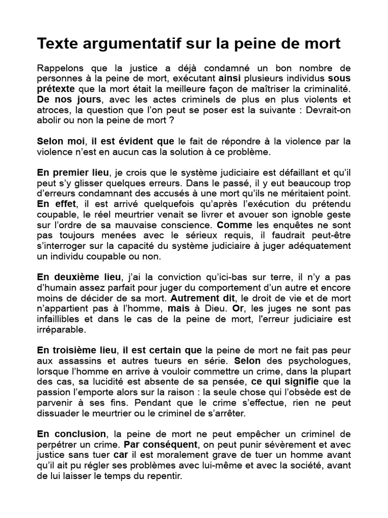 Arguments contre la peine de mort | PDF