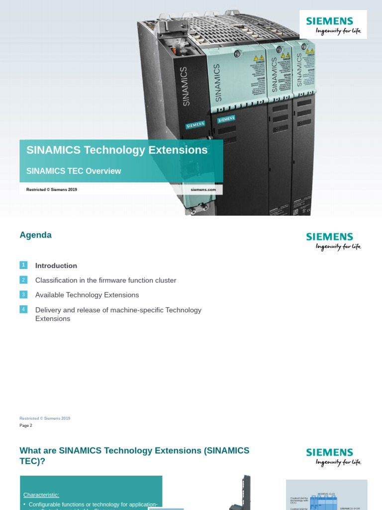 SINAMICS Technology Extensions - SINAMICS TEC Ove TechSlides 2019-08-23 ...