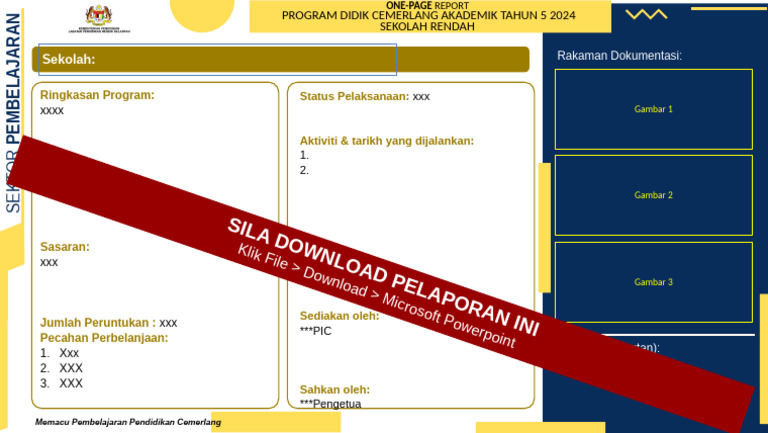 Template One Page Report SR Pdca 2024 | PDF