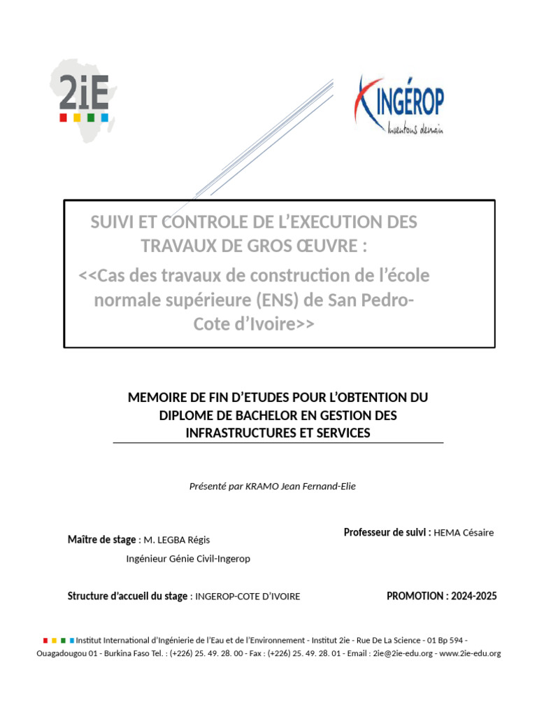 Suivi des Travaux de Construction ENS | PDF | Fondation (construction ...