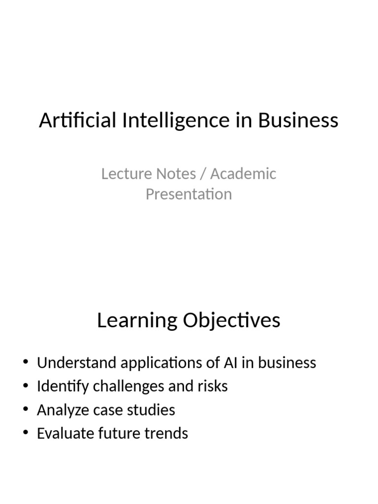 AI Applications and Challenges in Business | PDF