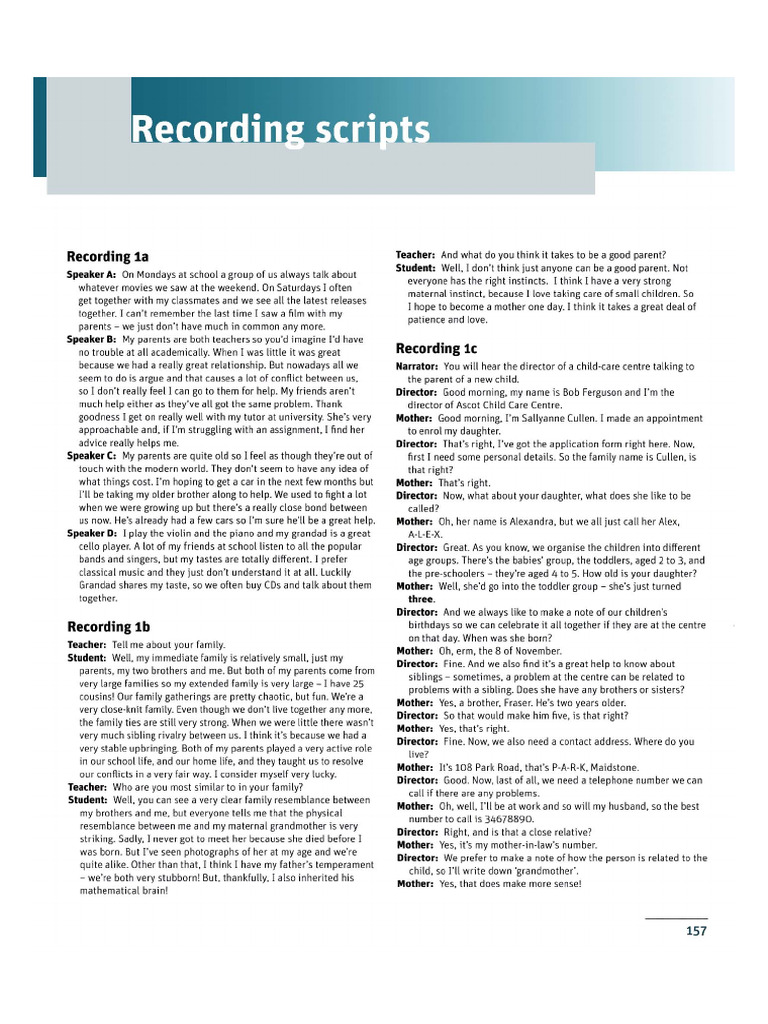 Listening Script - Cambridge Vocabulary For IELTS | PDF