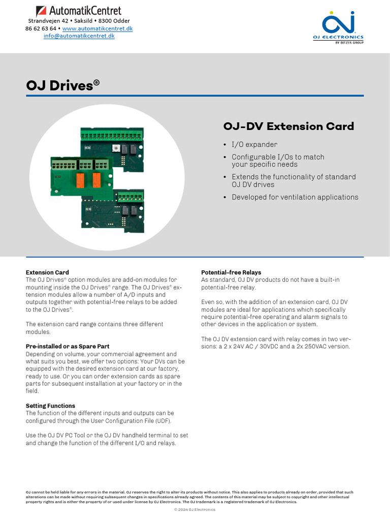 OJ DV Extension Card for I/O Expansion | PDF | Relay | Input/Output