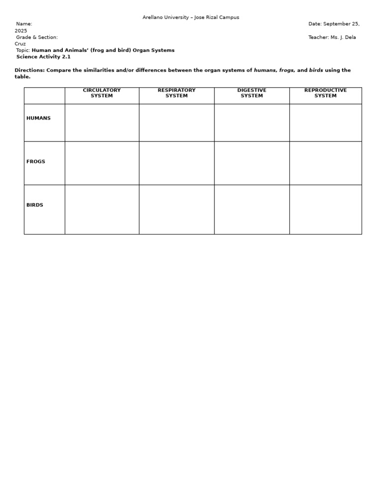 Science Activity 2.1 | PDF