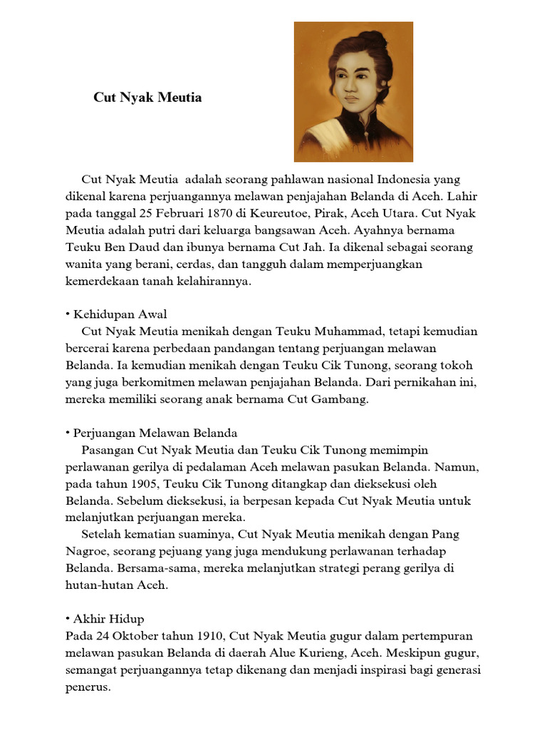 Pahlawan Aceh: Cut Nyak Meutia | PDF