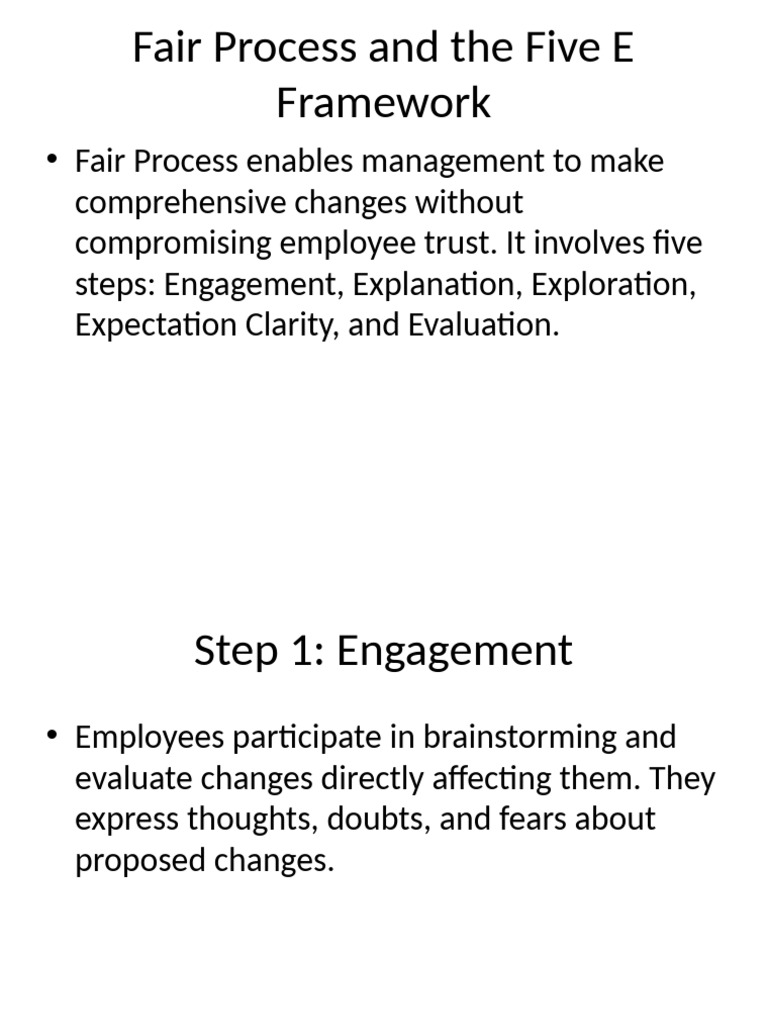 Fair Process: Five Steps for Effective Change | PDF