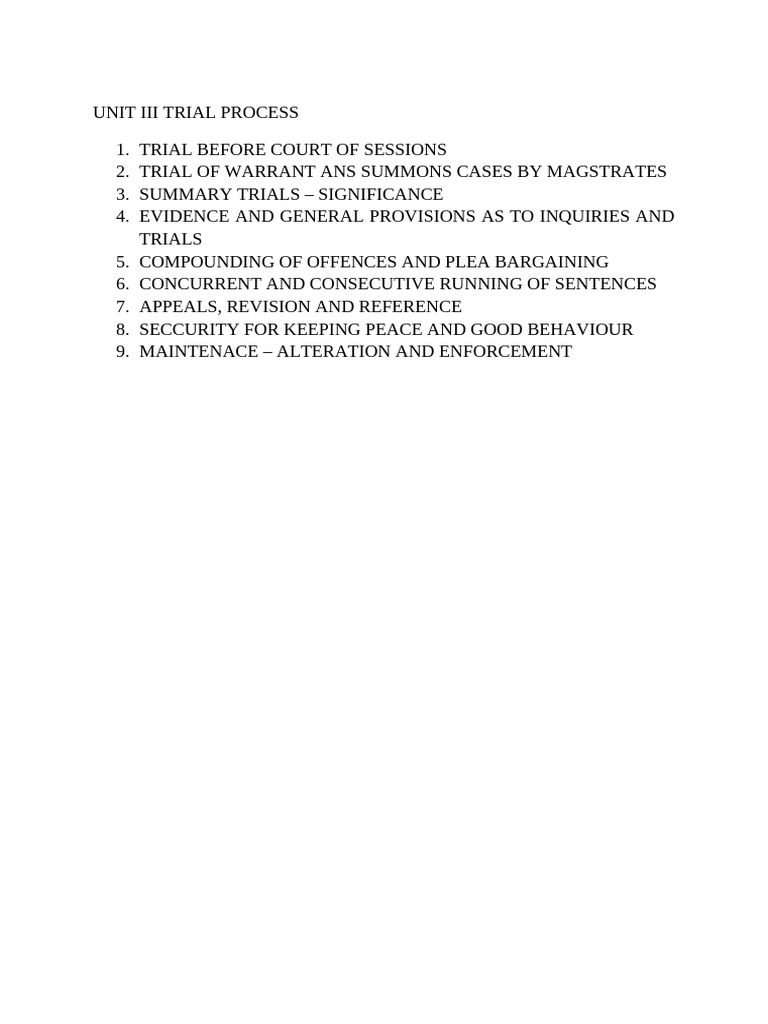 BNSS Trial Process Overview | PDF | Plea | Plea Bargain