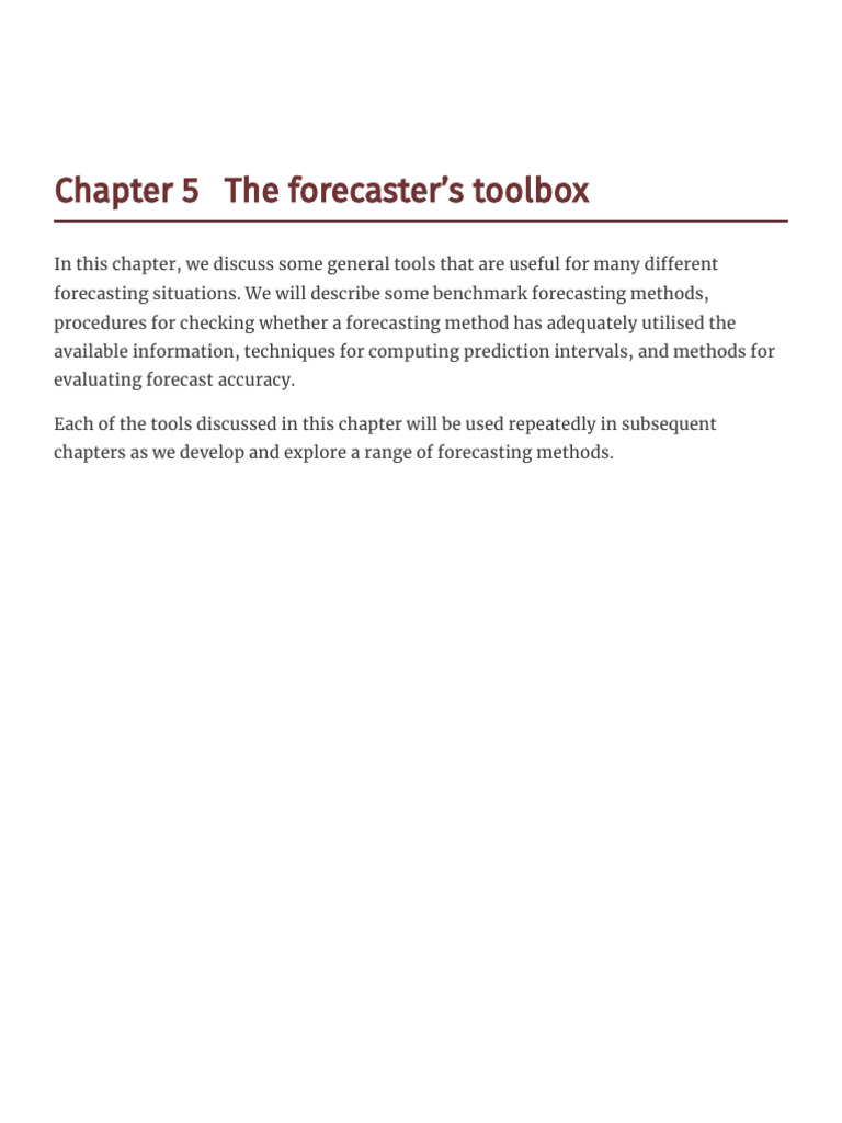 Essential Tools for Forecasting Methods | PDF | Forecasting | Errors ...