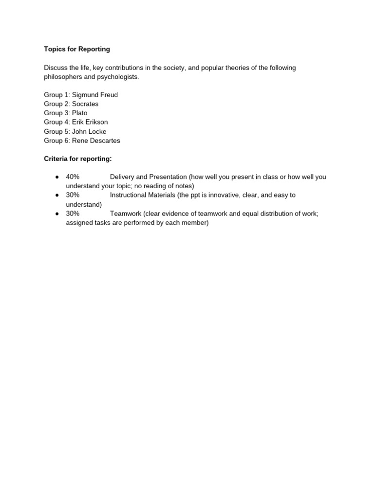 Key Philosophers and Psychologists Report | PDF