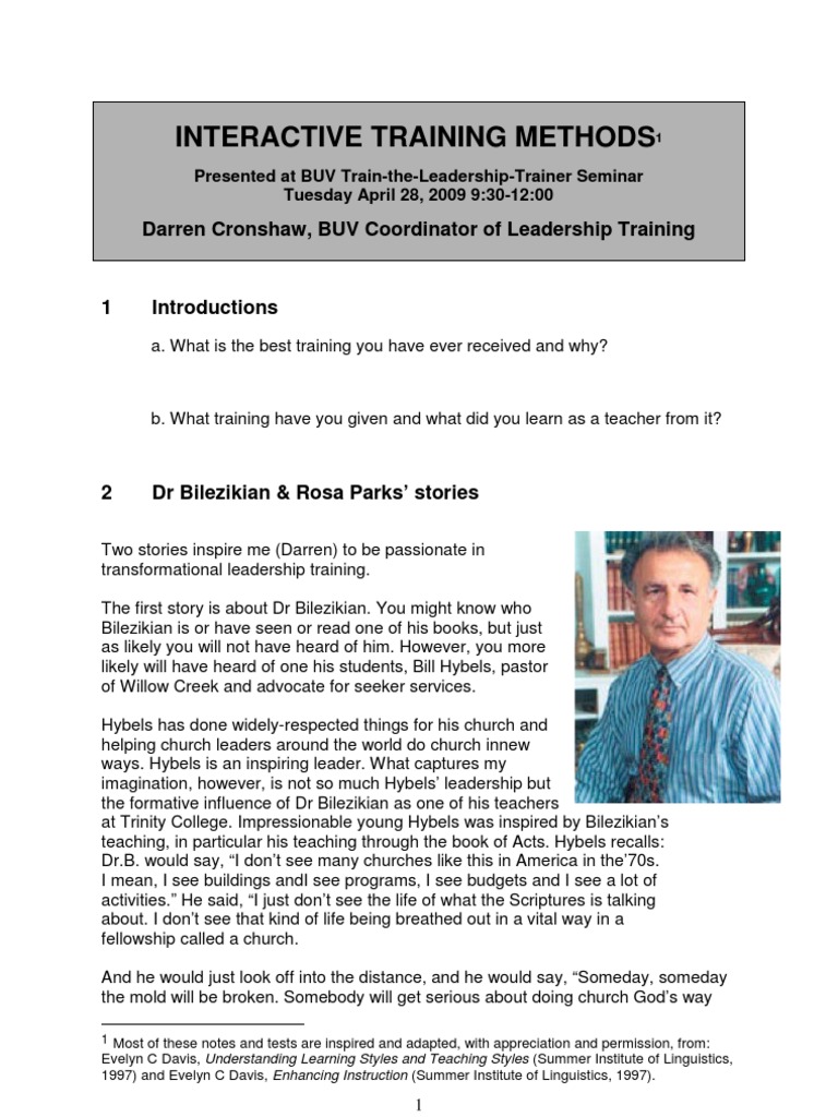 Interactive Training Methods PDF Learning Styles Learning