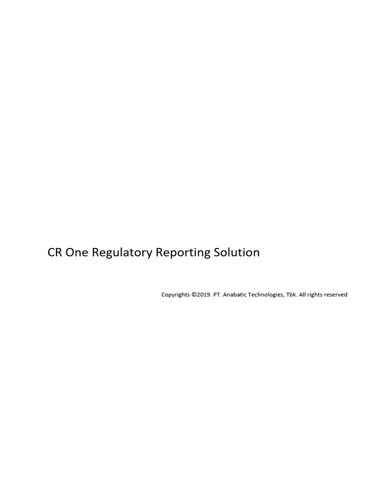 CR-One Regulatory Reporting Overview | PDF | World Wide Web | Internet ...
