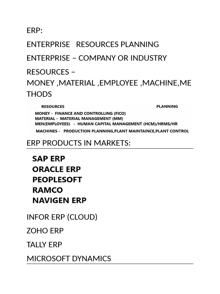 Comprehensive Guide to ERP Systems | PDF | Enterprise Resource Planning ...