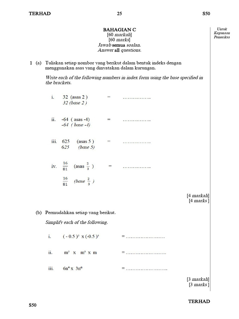 Matematik - Bahagian C | PDF