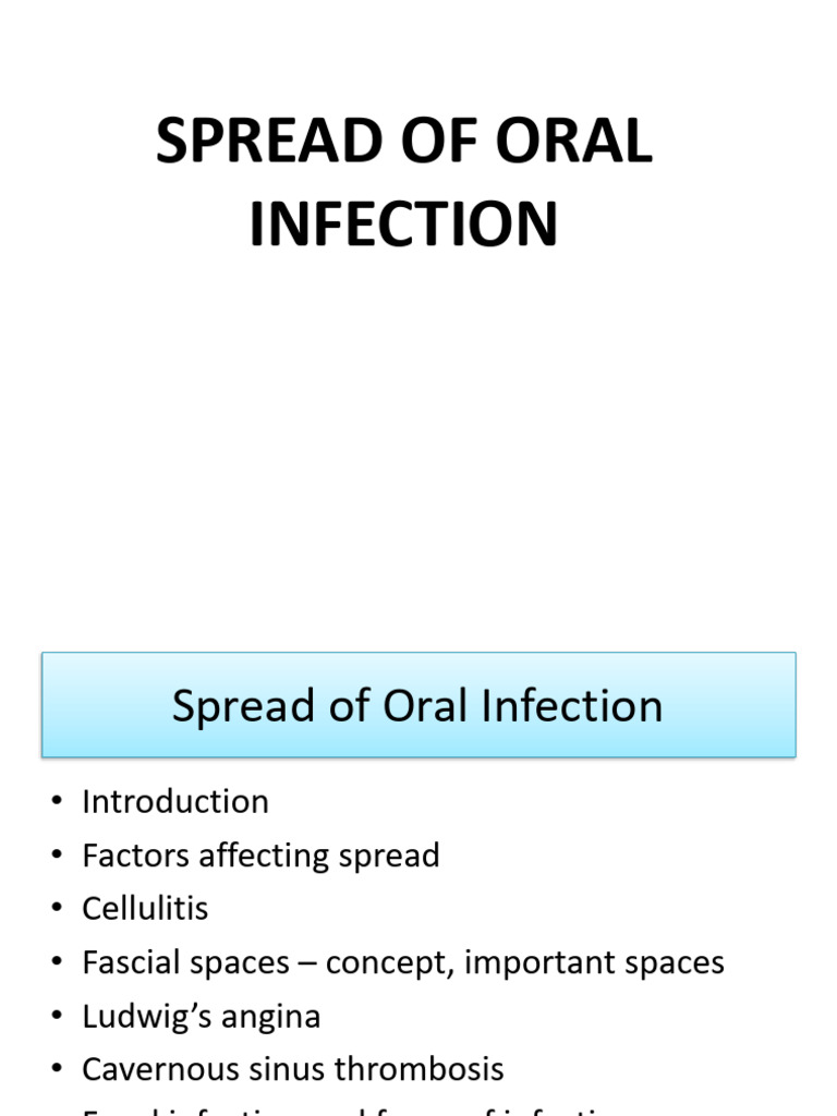 Oral Infection Spread and Complications | PDF | Infection | Thrombosis