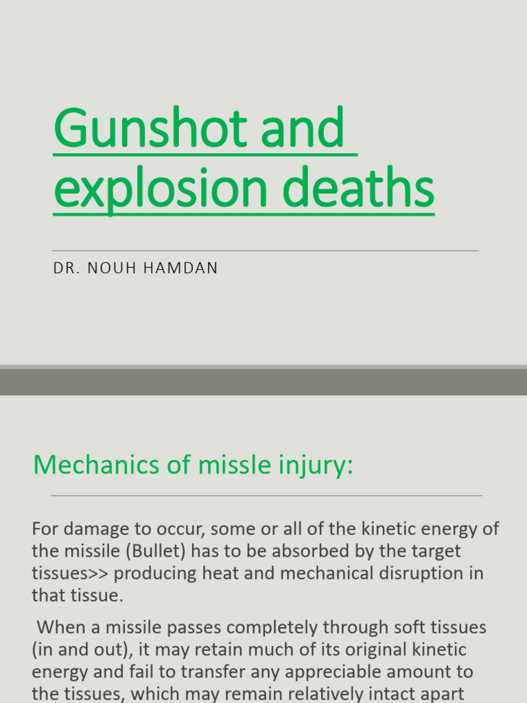 Gunshot and Explosion Injury Analysis | PDF | Gun Barrel | Bullet