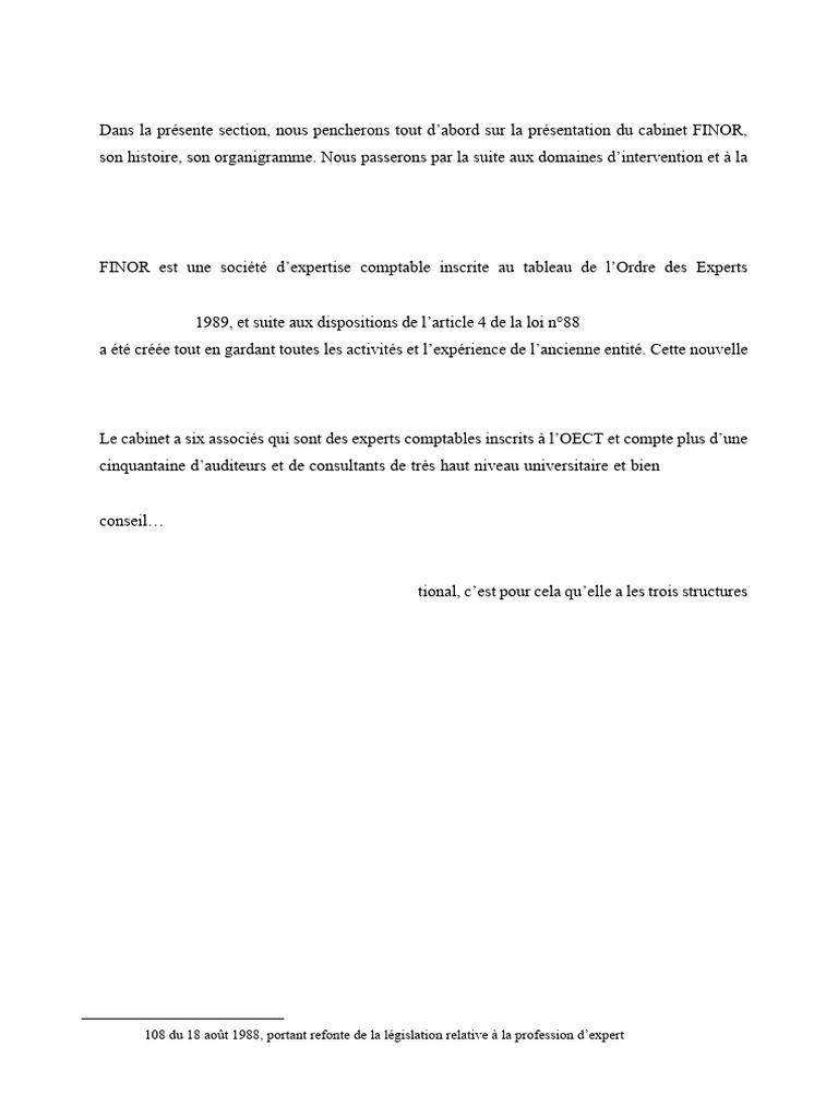 Présentation du cabinet FINOR en Tunisie | PDF | Comptabilité | Audit