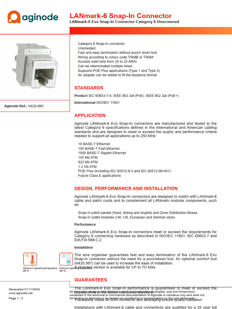 LANmark-6 Evo Snap-In Connector Guide | PDF | Electrical Equipment ...
