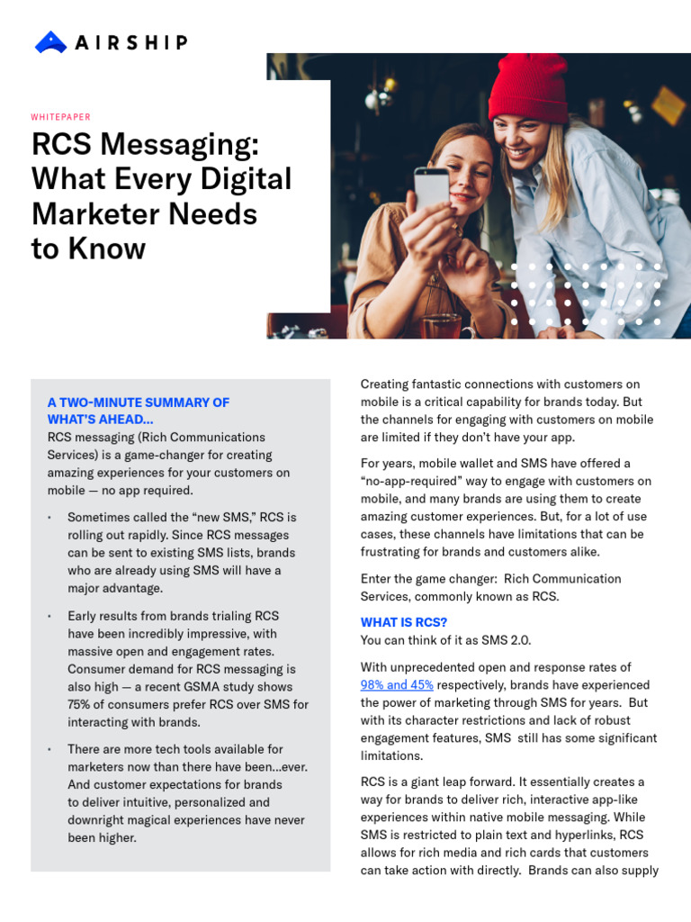 RCS Messaging: The Future of Mobile Marketing | PDF | Customer ...