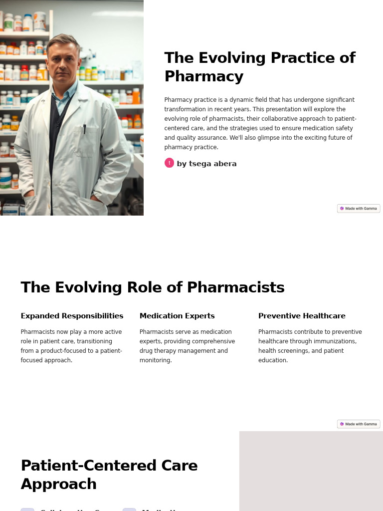 The Evolving Practice of Pharmacy | PDF | Pharmacy | Pharmacist