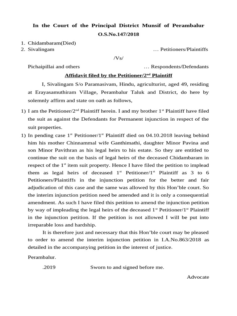 Amendment Petition for Injunction Case | PDF | Justice | Crime & Violence