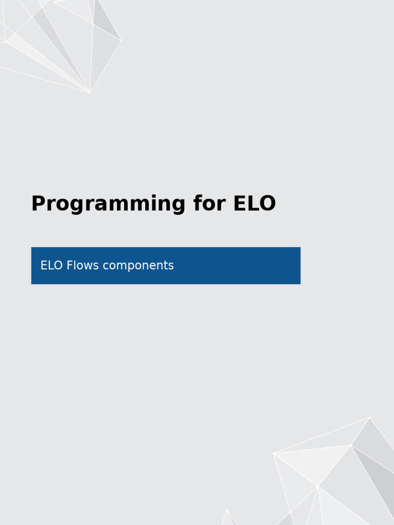 ELO Flows Component Development Guide | PDF | Class (Computer ...