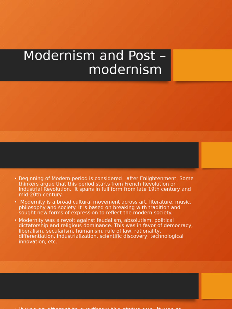 Modernism vs. Post-Modernism Explained | PDF | Modernity | Postmodernism