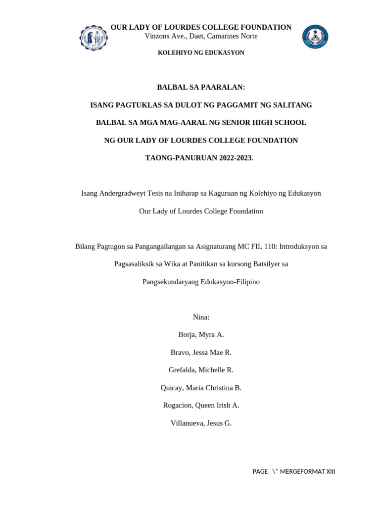 Final Thesis Chapter 1 To 5 | PDF