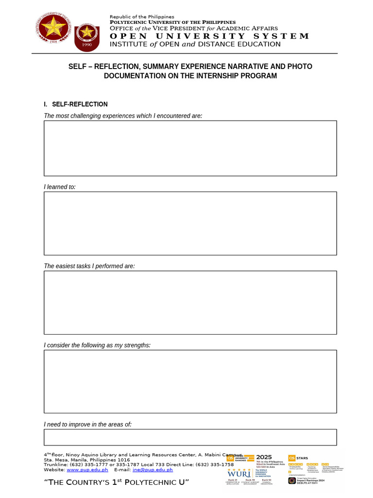 Internship Experience Reflection and Summary | PDF