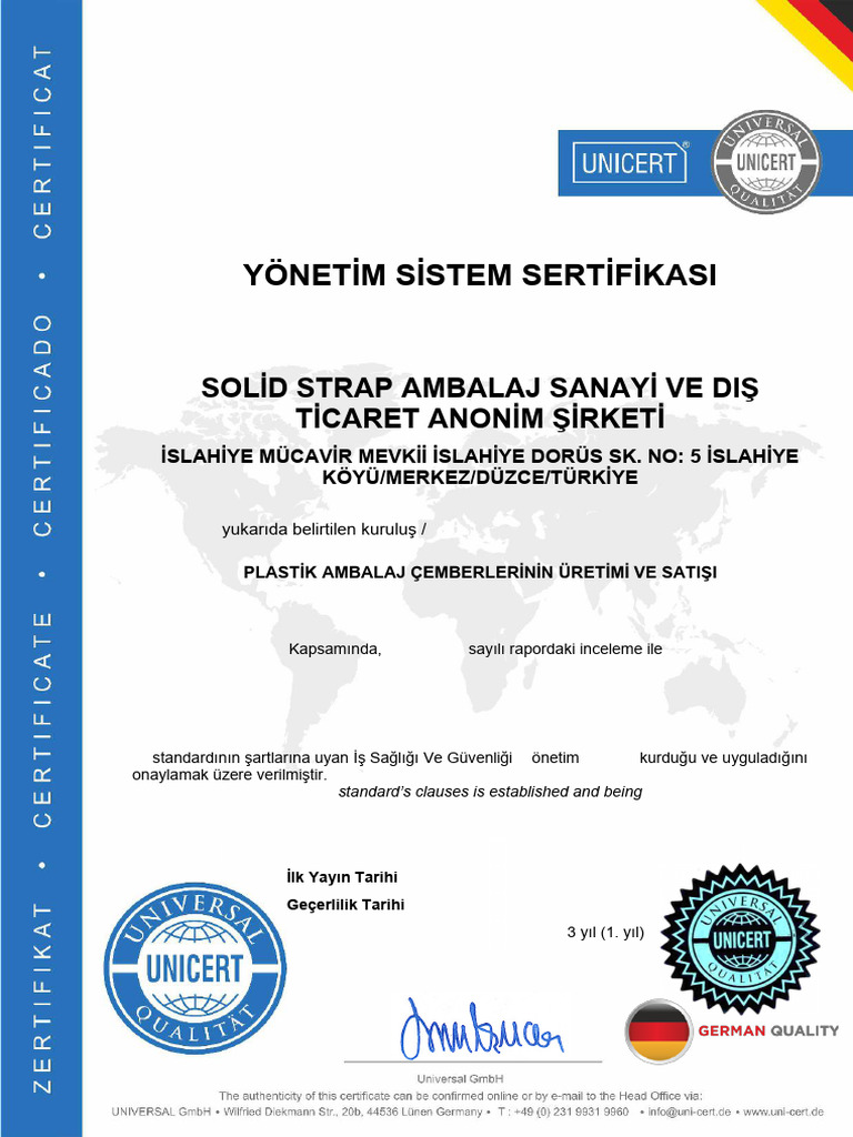 Solid Strap - Iso 45001 - 2018 | PDF