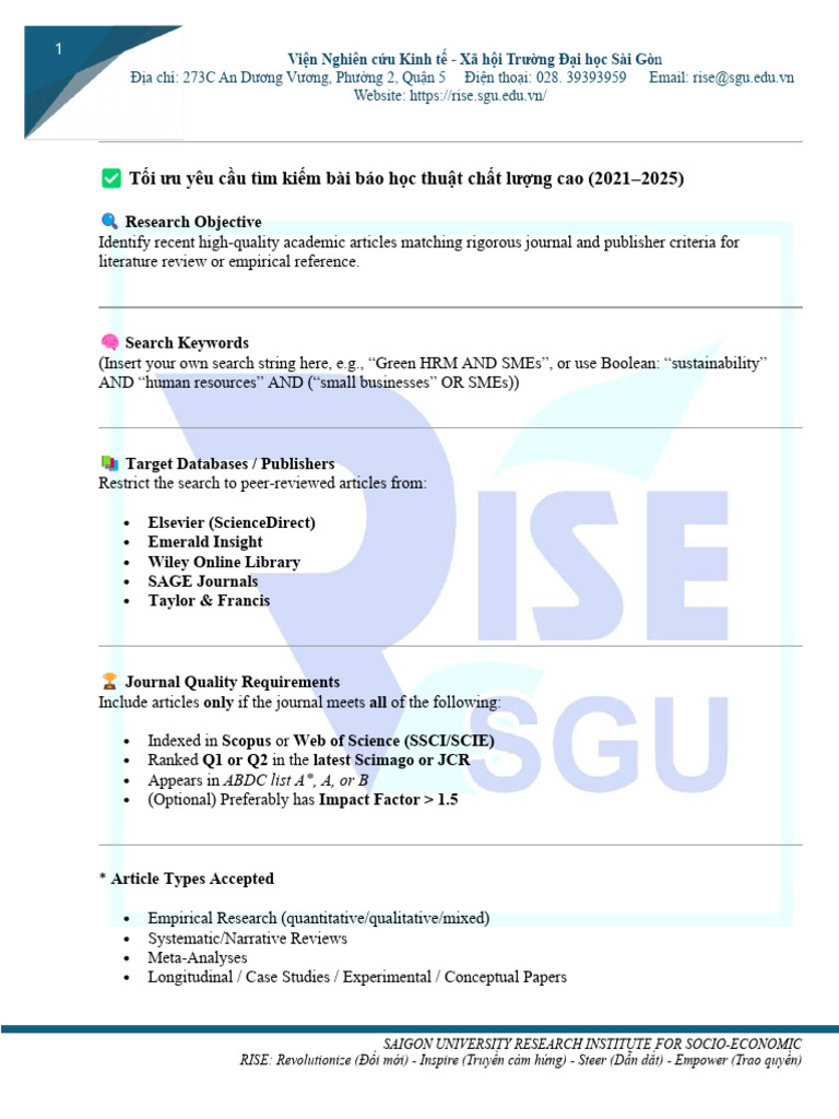 Prompt For References Research | PDF | Academia | Academic Publishing