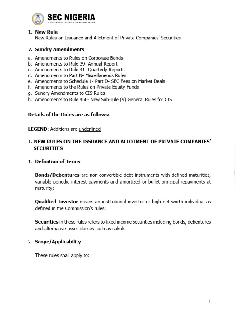 SEC Rules for Private Company Securities | PDF | Securities (Finance ...