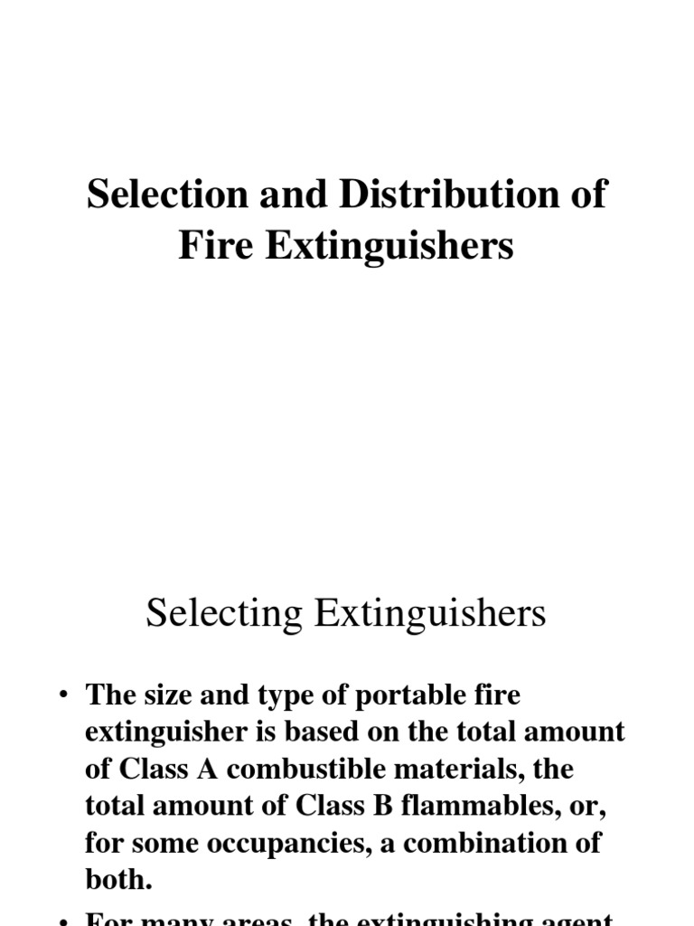 Fire Extinguisher Selection & Distribution | PDF | Building Engineering ...
