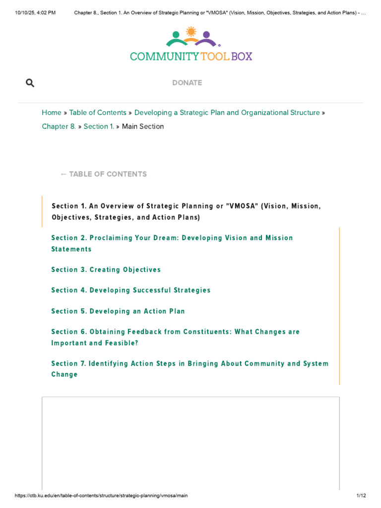 VMOSA: Strategic Planning Guide | PDF | Strategic Planning | Goal
