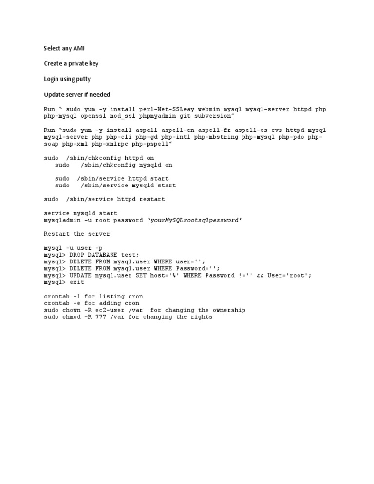 EC2 Server Setup and Configuration Guide | PDF