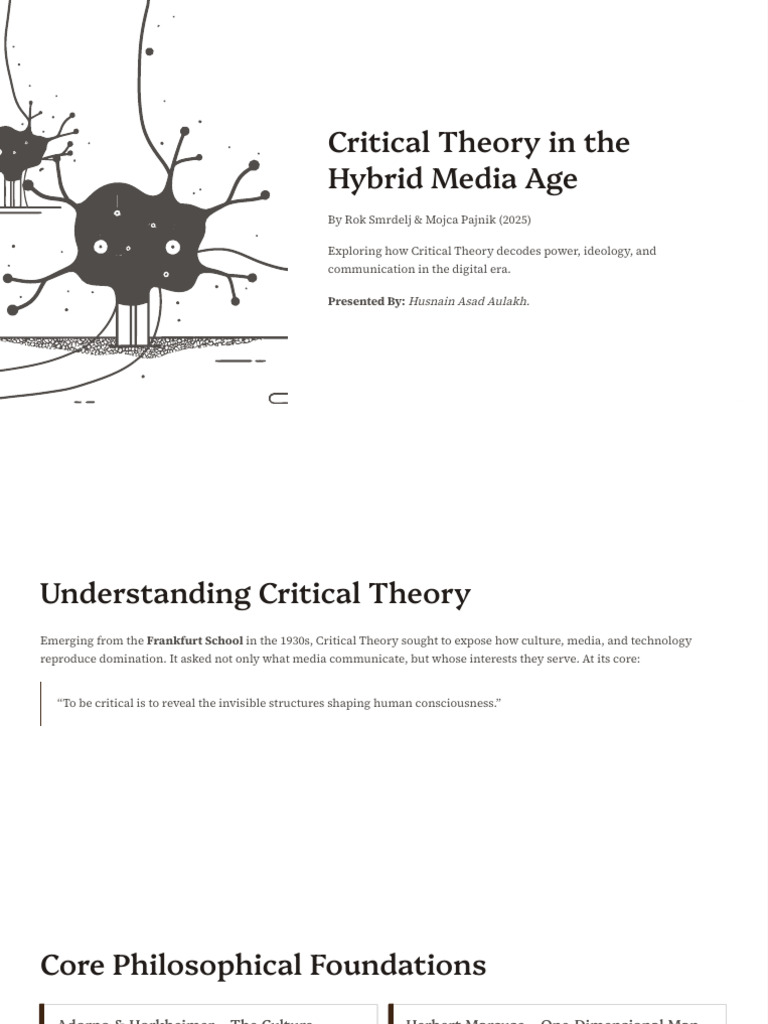 Critical Theory in Hybrid Media Today | PDF | Critical Theory | Ideologies