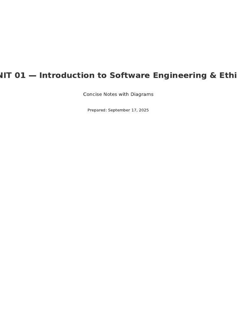 UNIT01 SDLC Ethics Full Notes v5 | PDF | Software Development Process ...