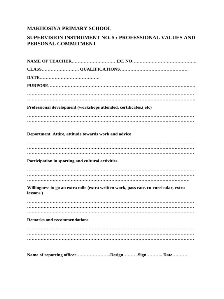 Supervision Instrument No 5 | PDF