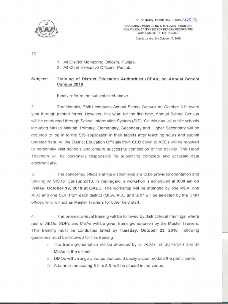 Workshop On Annual School Census | PDF