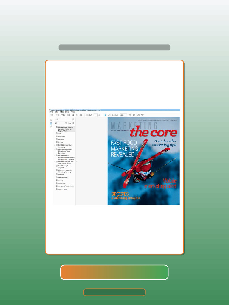 Marketing The Core 4rd Canadian Edition by Roger A Kerin