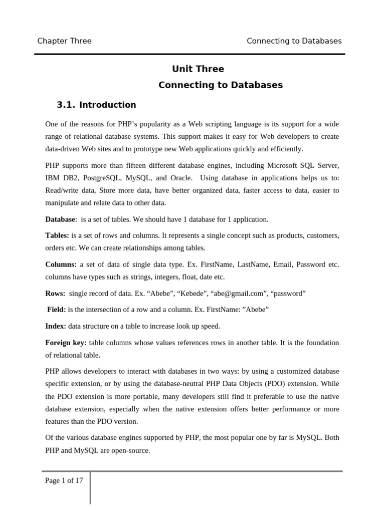 PHP Database Connection Guide | PDF | Databases | Computing