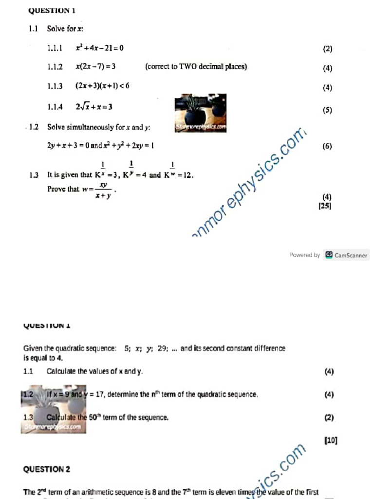 Term 1 Examination | PDF