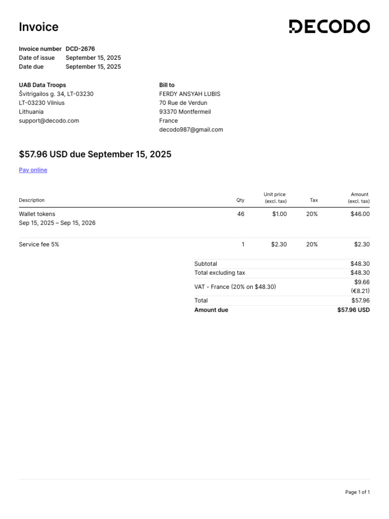 Invoice DCD 2676 | PDF