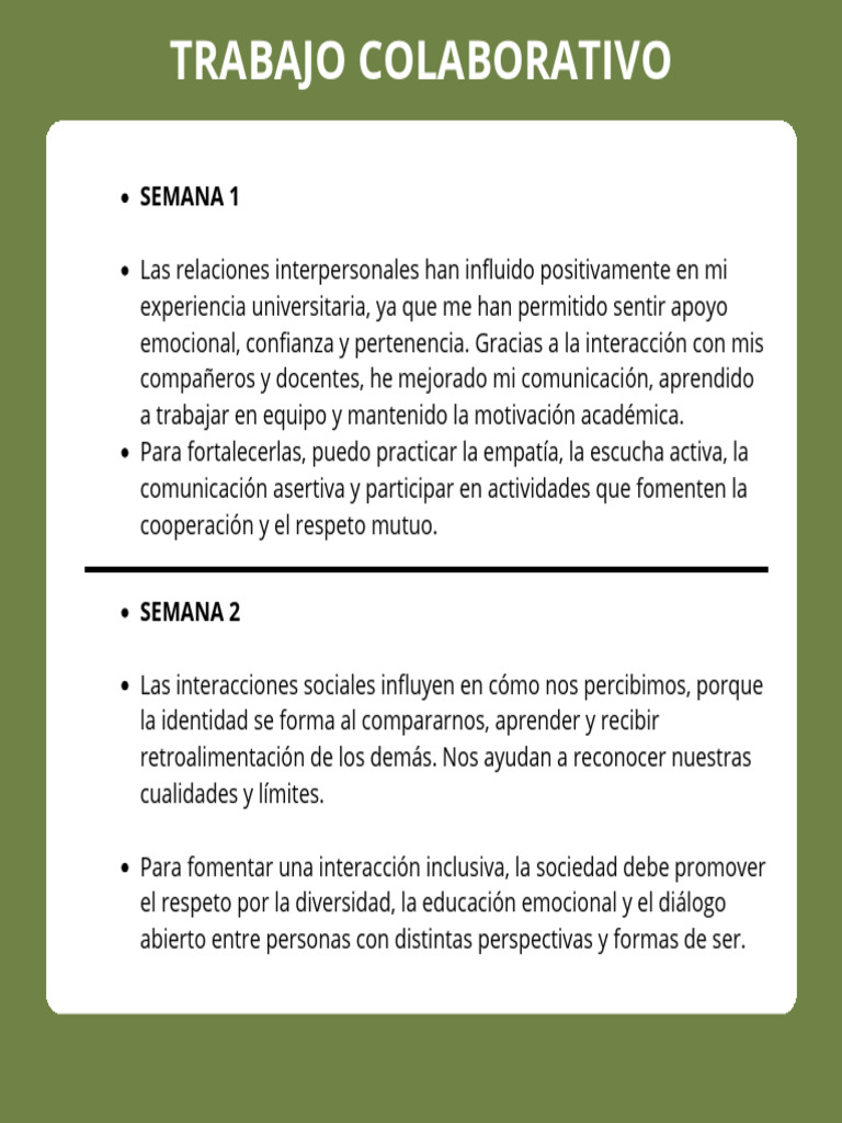 Mejora de Relaciones Interpersonales en la Universidad | PDF | Las ...